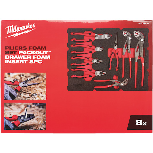 MILWAUKEE 4932493643 pliers set in foam inlay 8-piece | Klium
