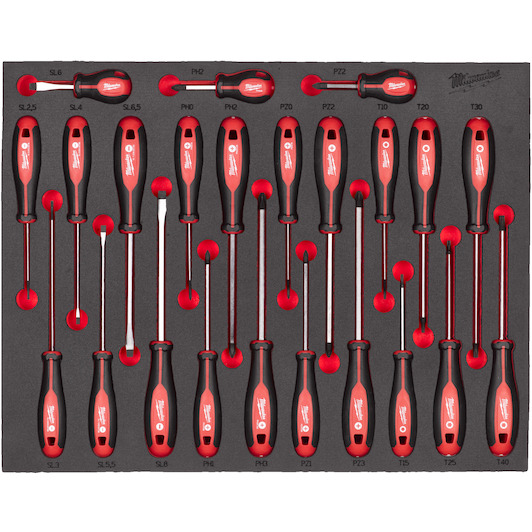 MILWAUKEE 4932479830 Tri-Lobe screwdriver set in foam inlay 23