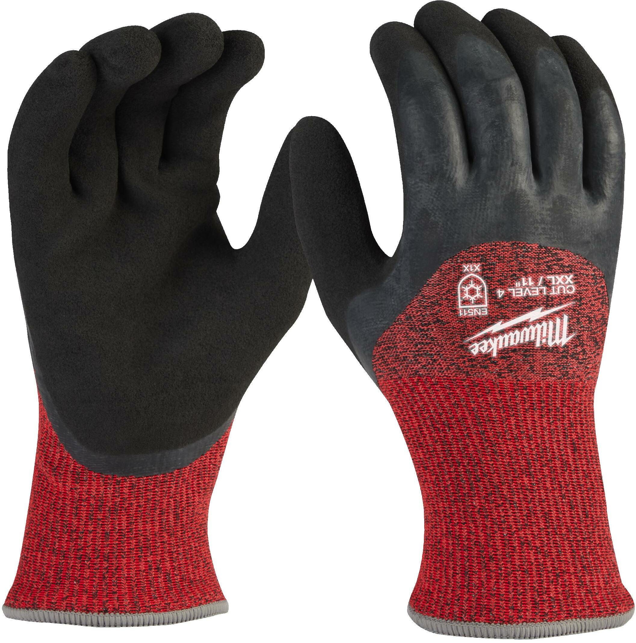 MILWAUKEE Winter Cut D winter work gloves red/black cut class 4/D ...