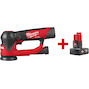 MILWAUKEE M12 FSDR75-202B Ponceuse sans fil excentrique FUEL 75 mm en sac de transport (2x 2.0Ah batterie + chargeur) - 4933498233