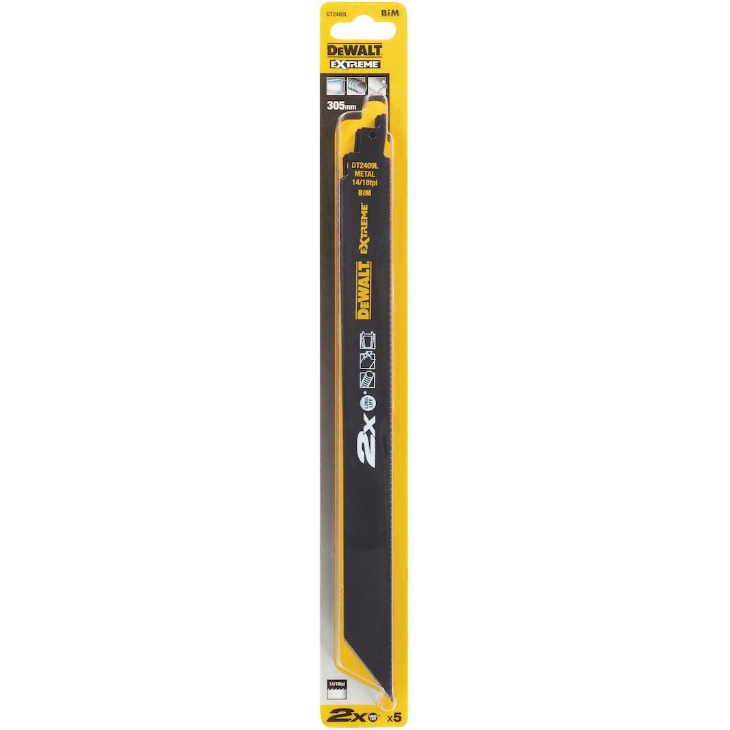 Lame De Scie Sable DeWalt DT2409L-QZ Bi-Métal Extreme 2X 305 Mm 14/18 – Ultra Robuste