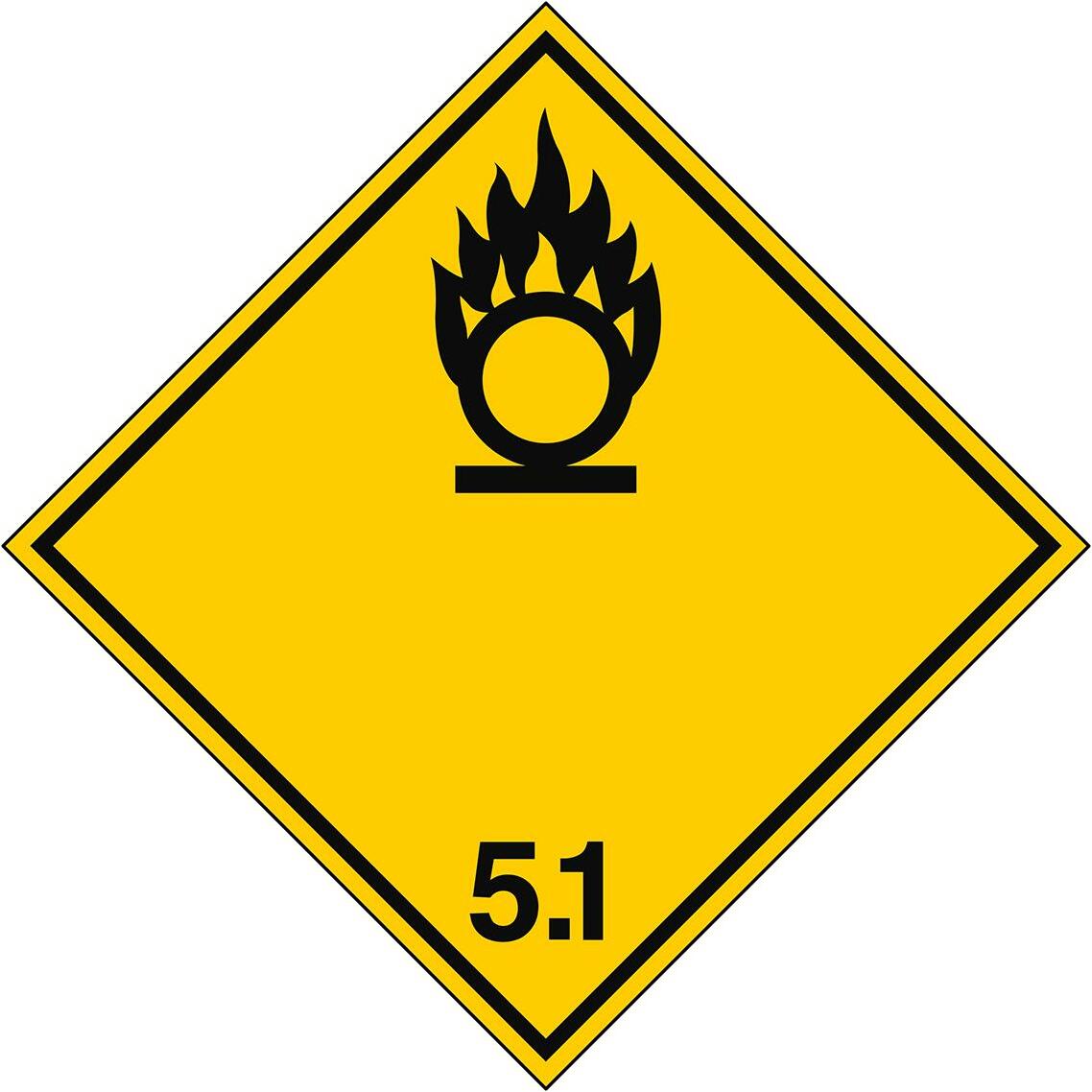 BRADY 257515 transport pictogram - oxidising substance - 5.1, 200 x 200 ...