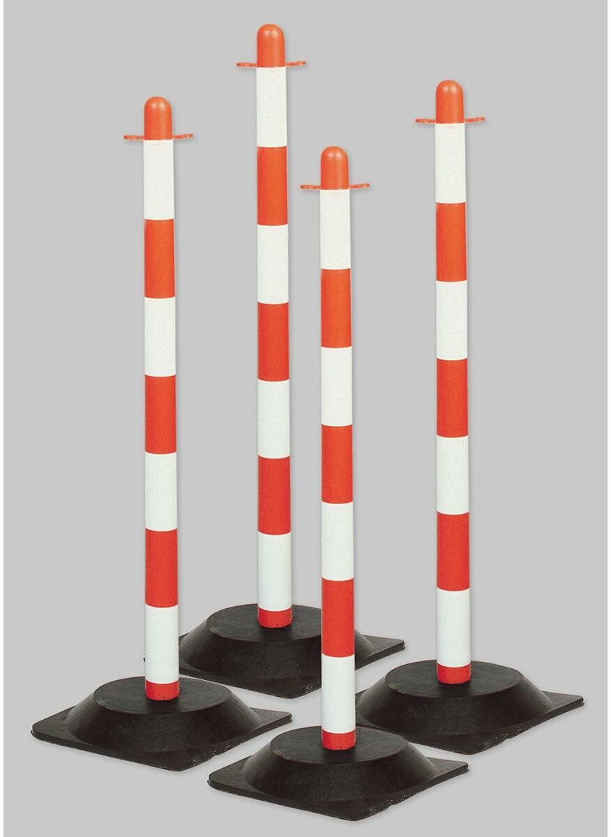 Rubber Based Posts BRADY 256723 post & rubber base red-white 1.6 kg, 40 mm (4 pcs) | Klium.com