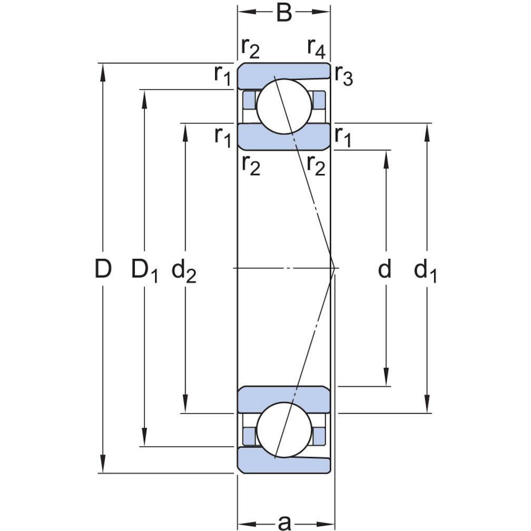 thumbnail image 2 of ABEC 7 Bearing SKF 7003 CDGA/P4A Angular Contact Bearing - 17x35x10mm, ABEC 7-9 Precision, 15° Contact Angle, Light Preload 15 Degree Contact Angle 2 of 14