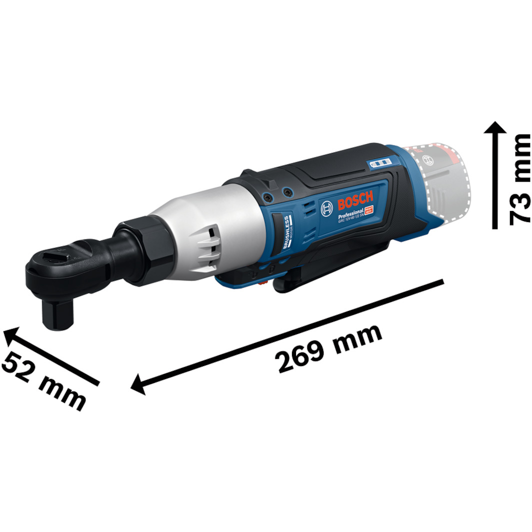 BOSCH GRC 12V-60 1/2 SN cordless ratchet spanner 60Nm in cardboard box ...