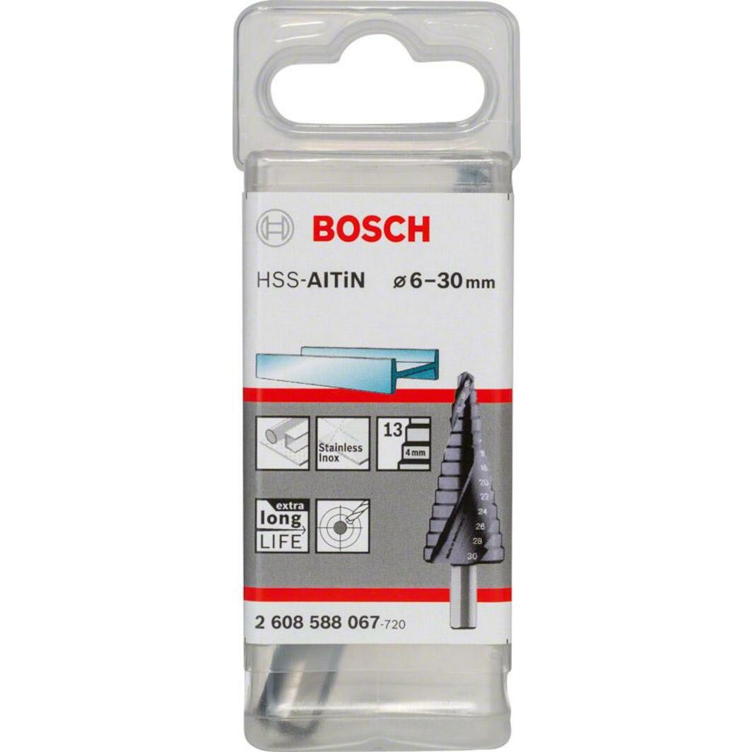 BOSCH 2608588067 step drill bit HSS-AlTiN 6-30, 10 x 93.5 mm | Klium.com