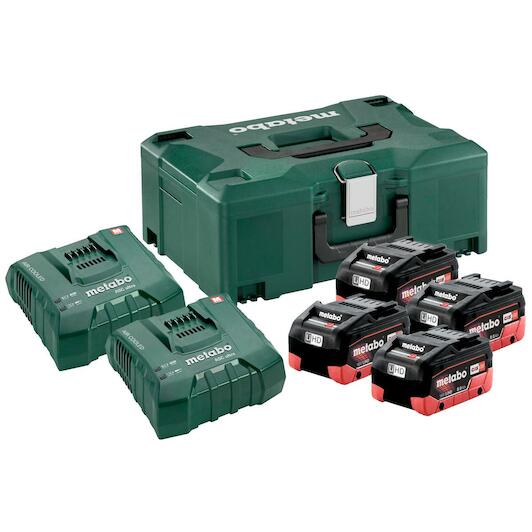 METABO 685135000 18V battery charging set in metaBOX 145 (4x LiHD  ASC 145 DUO quick charger)
