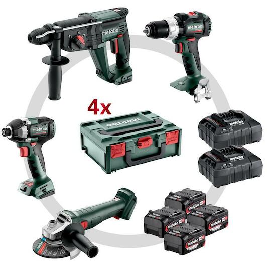 METABO COMBO-SET 18V cordless machine set 4-piece in metaBOX (4x  chargers) 685226000