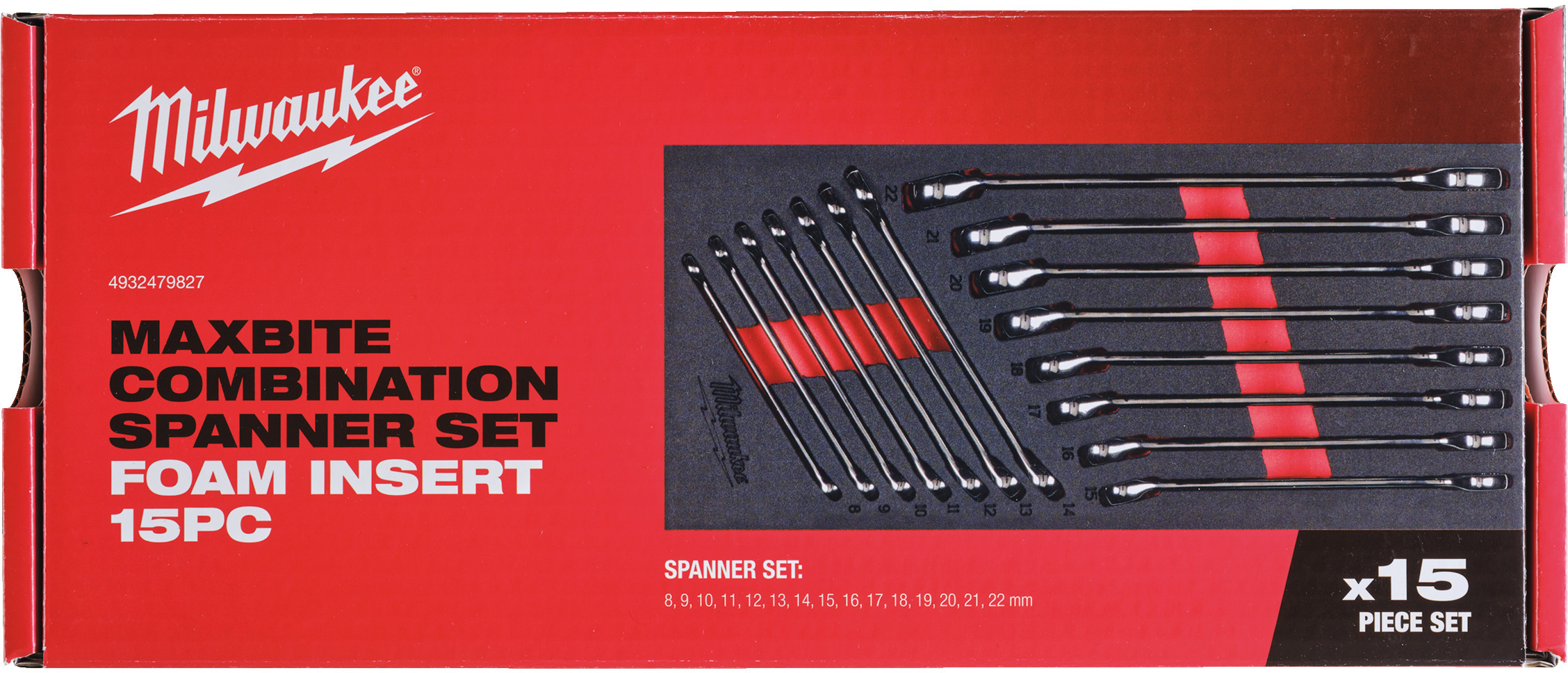 MILWAUKEE 4932479827 Max Bite combination wrench set in foam inlay