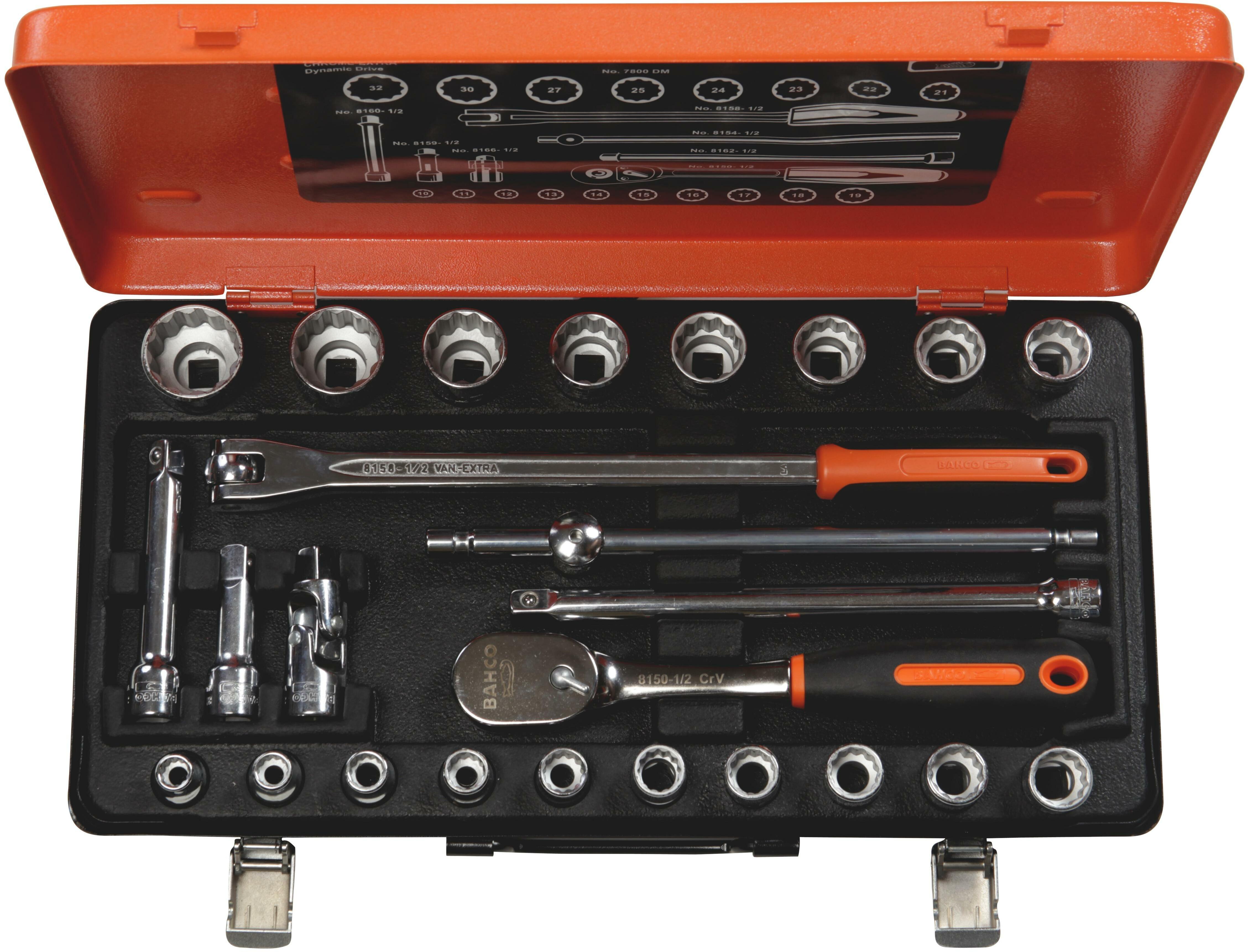BAHCO 7888DM socket wrench set, 25-piece 1/2" | Klium