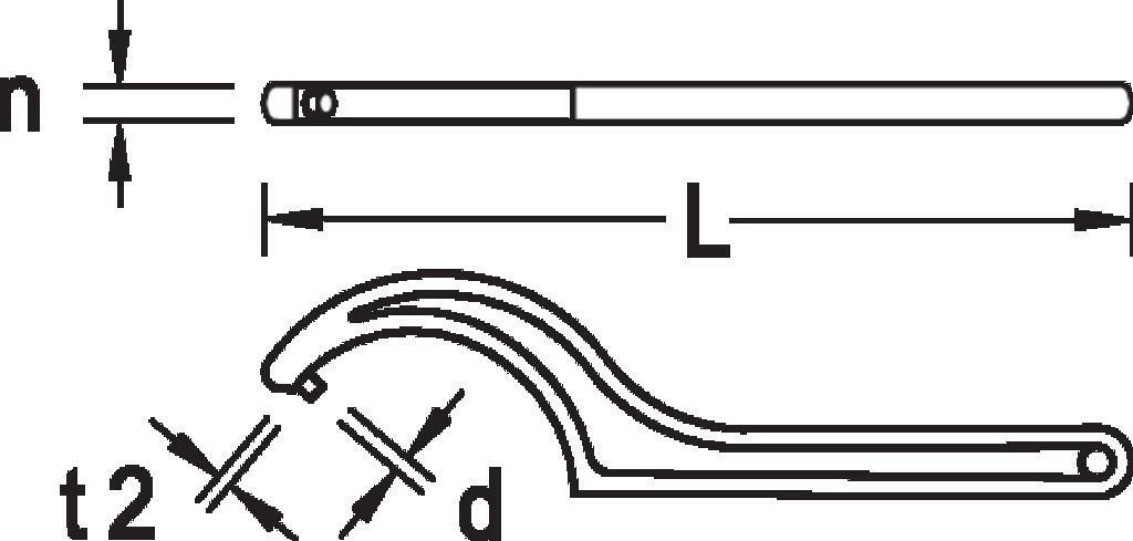 GEDORE 40 Z 180-195 hook spanner with pin 180-195 mm - 6338010 | Klium