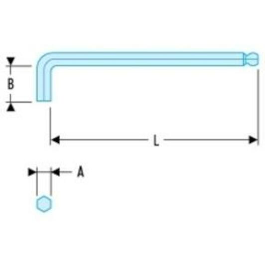 Facom Long Hexagonal Key 32mm 83H.32 - View #6