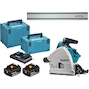 MAKITA DSP600PT2J1 Scie circulaire sans fil 2x18V LXT 56mm 165mm en MAKPACS (2x batterie 5.0Ah + chargeur)