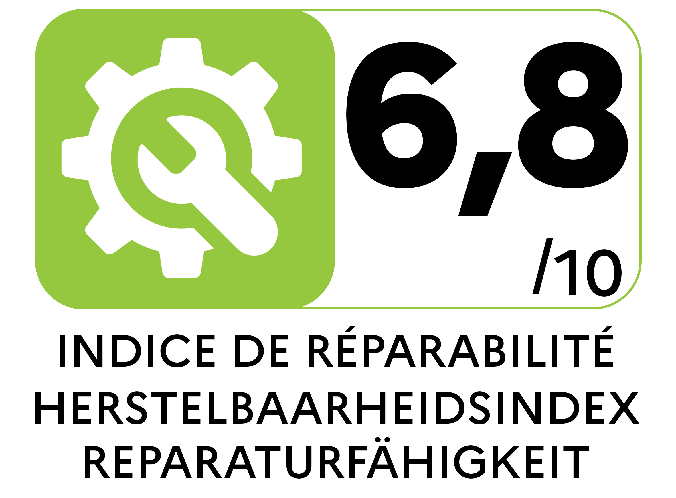 The repairability index shows how easy it is to repair a product. The higher the score (0 10), the e