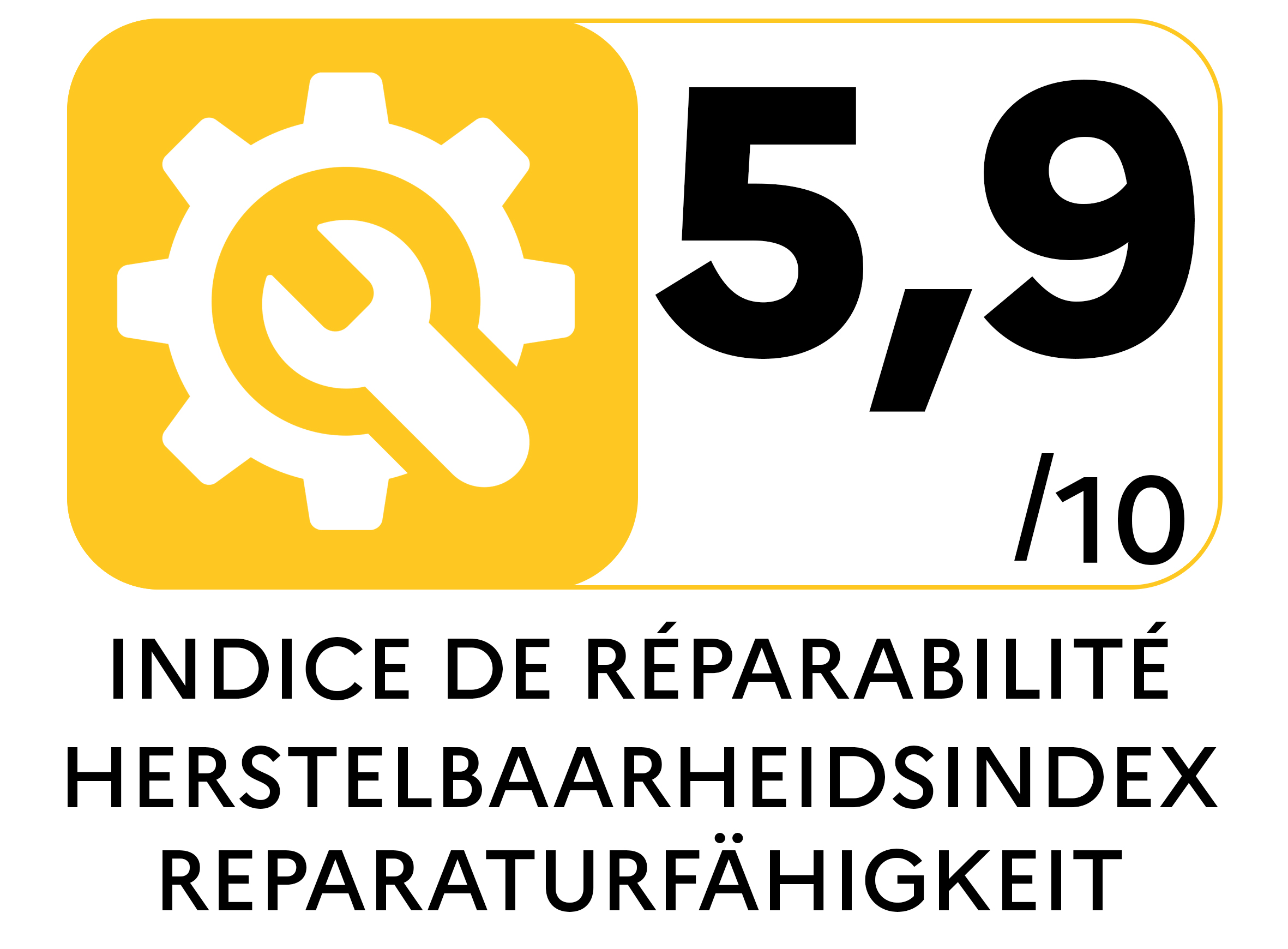 De herstelbaarheidsindex toont hoe makkelijk je een product kan herstellen. Hoe hoger de score (0 10